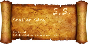 Staller Sára névjegykártya